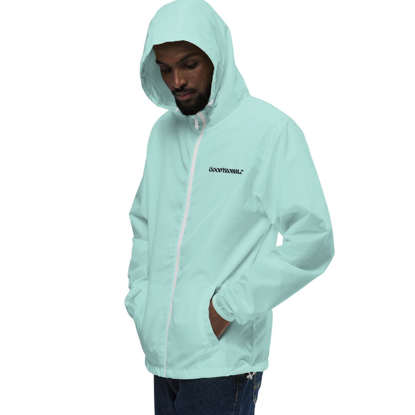 Unisex lightweight zip up windbreaker Logo Black