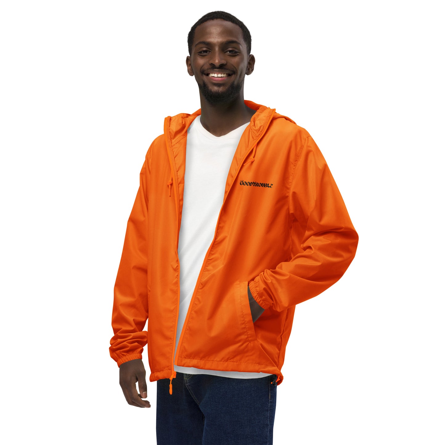 Unisex lightweight zip up windbreaker Logo Black