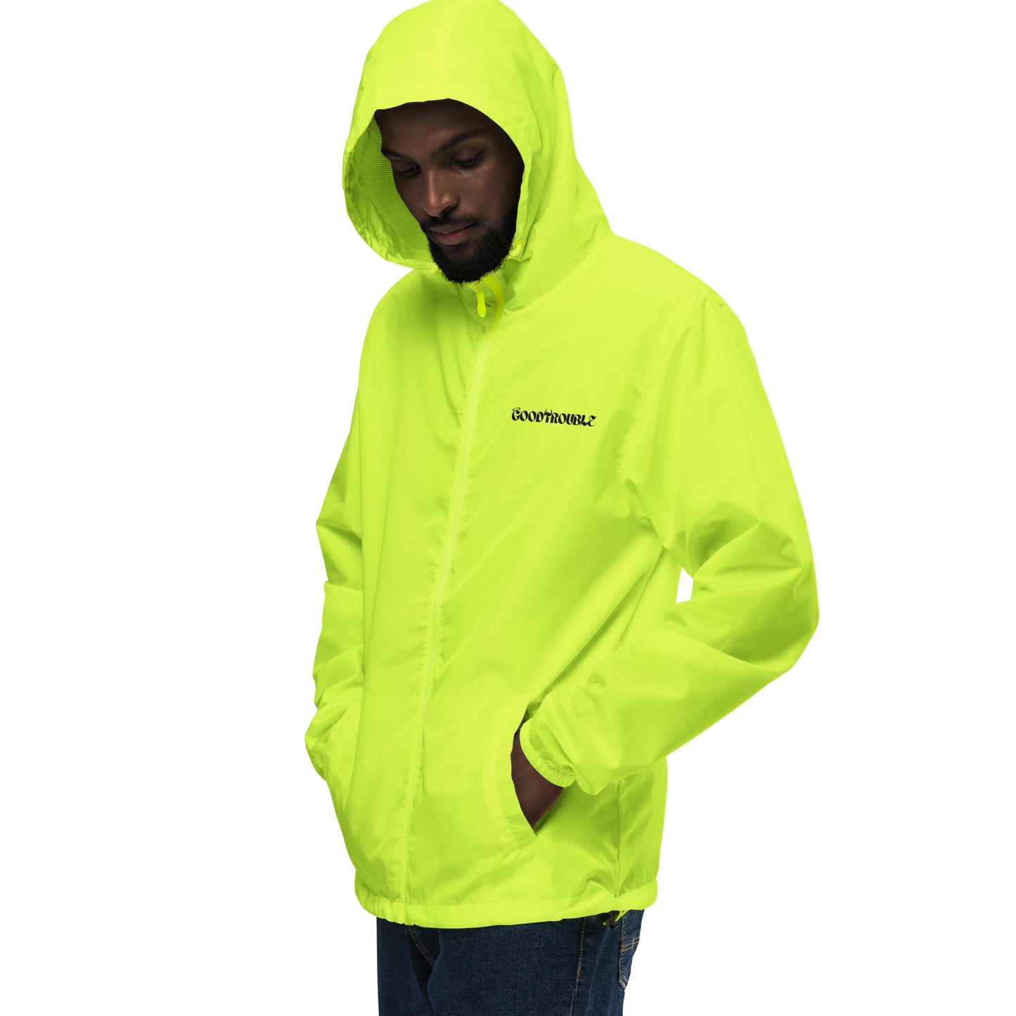 Unisex lightweight zip up windbreaker Logo Black