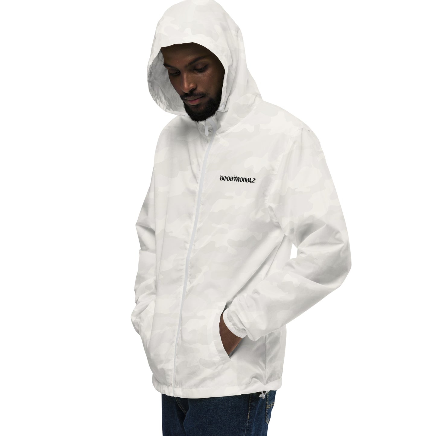 Unisex lightweight zip up windbreaker Logo Black