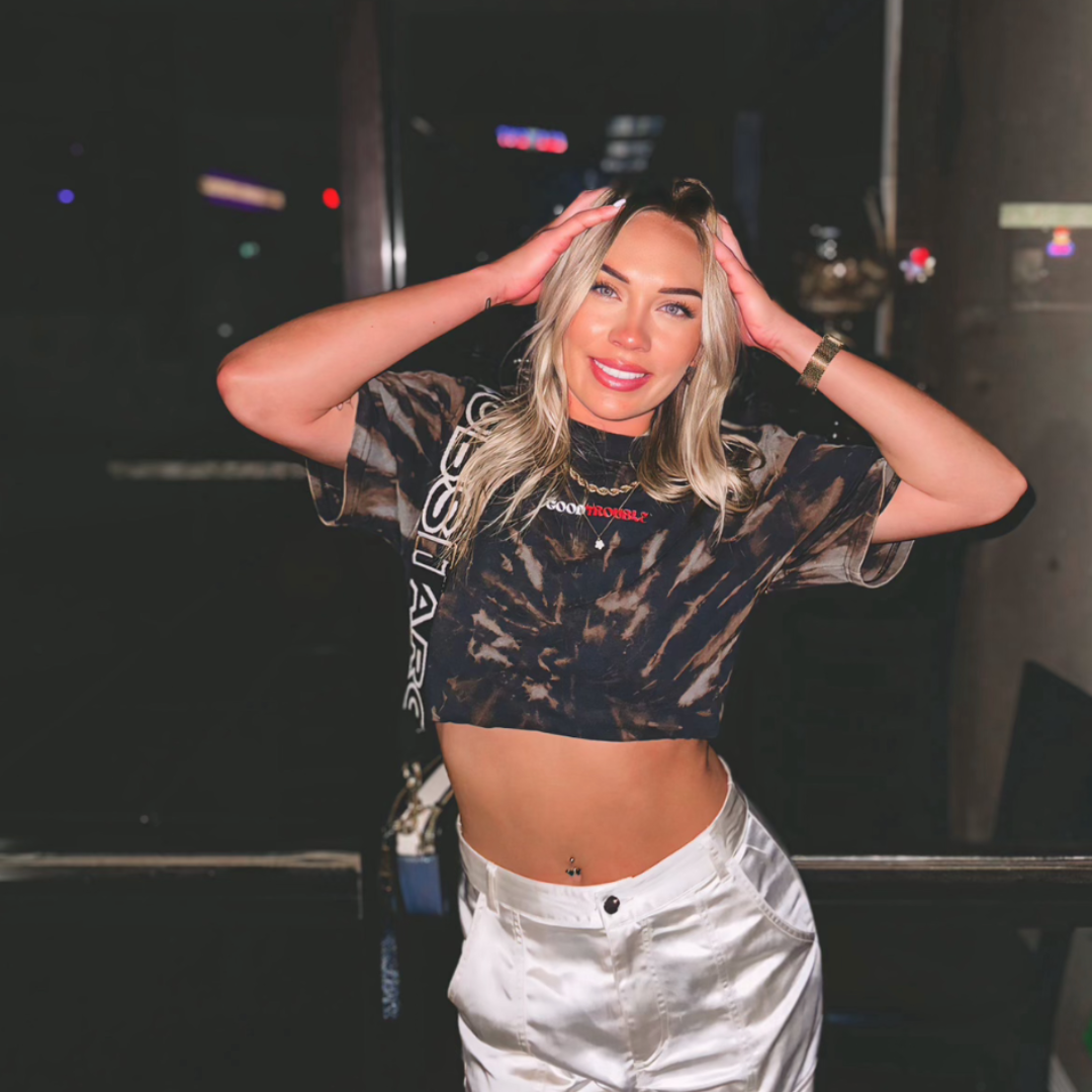 Women's Bleached Tie-Dye Cropped Tee